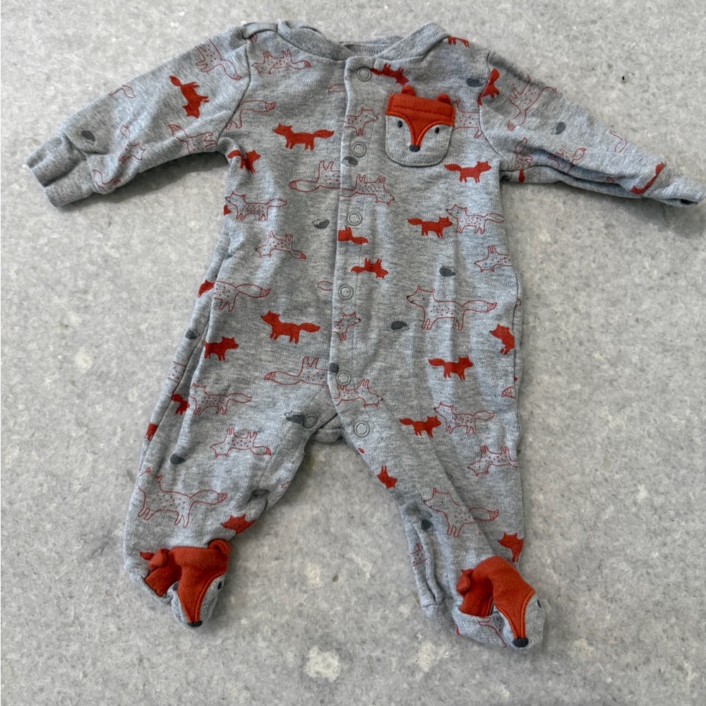 Carter’s Fox & Hedgehog Footie Onesie NB Baby